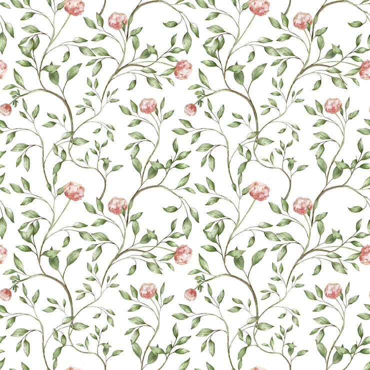 Foto folhas sem costura com rosas cor-de-rosa padrão de trevo com fundo floral abstrato com textura de aquarela em verde jardim de flores preparado para impressão digital têxtil ou cartão