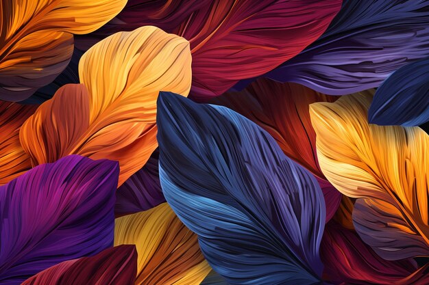folhas tropicais coloridas