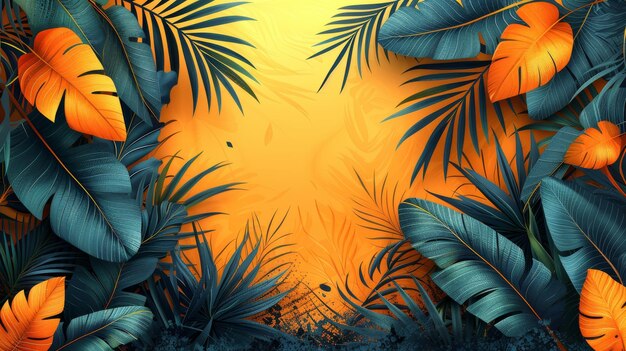 Foto folhas tropicais vectores de fundo da natureza papel de parede de arte de linha de forma moderna folhagem folhagem botânica folhas tropical design para fundos de verão cartazes cartões e impressões design vetorial