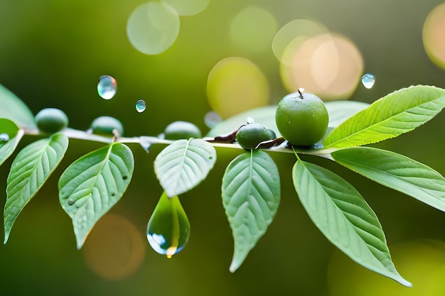 Folhas verdes com a palavra verde nelas