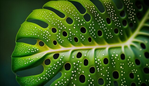 Folhas verdes de perto uma natureza fresca gerada pela IA