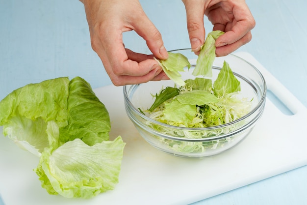 Foto folhas verdes de salada