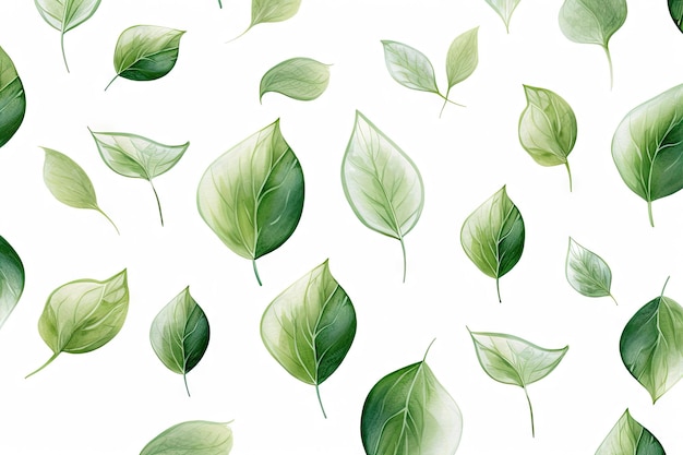 Foto folhas verdes em fundo branco