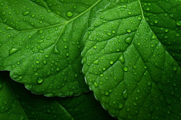 Foto folhas verdes exuberantes e vibrantes criando um pano de fundo orgânico e natural