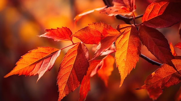 folhas vermelhas de outono