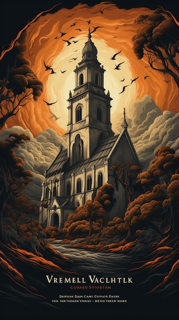 Folheto de igreja hallowe ideias de design plano ideias conceituais ai generativa