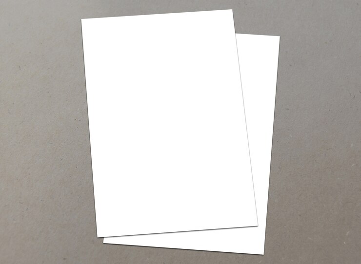 Foto folheto de papel branco em branco a-4 em fundo de textura