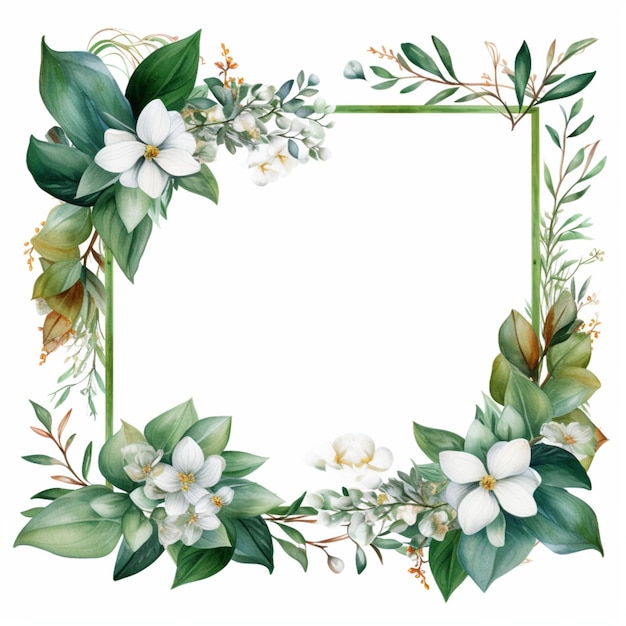 Foliage dekorierter Rahmen png weißer Hintergrund