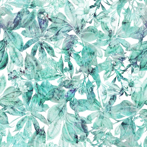 Follaje de menta Patrón sin costura decorativo Fondo repetitivo Impresión de papel pintado para azulejos