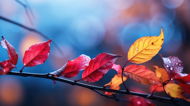 Follaje de otoño colorido hojas de otoño caídas IA generativa