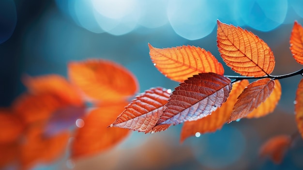 Follaje de otoño colorido hojas de otoño caídas IA generativa