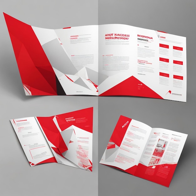 Folleto de informe anual corporativo blanco y rojo moderno de vector