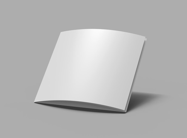 Folleto Zfold cuadrado en blanco renderizado 3d para presentar su diseño