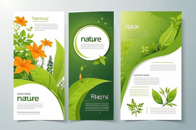 Folletos de negocios y naturaleza