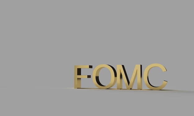 FOMC texto dorado amarillo naranja color copia espacio Comité Federal de Mercado Abierto economía tasa de interés