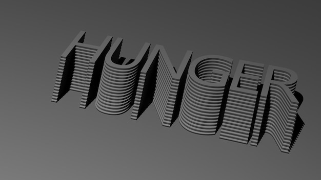 Fome design preto Conceito abstrato de fome 3D render