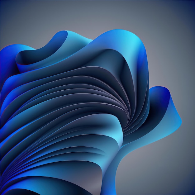 Fondo 3d abstracto azul con líneas suaves