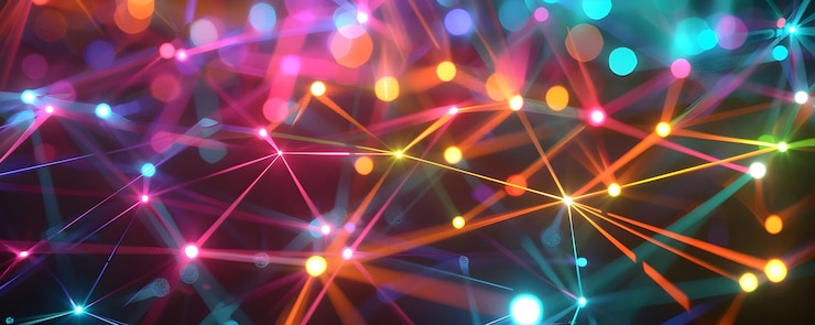 Foto fondo 3d abstracto con luces y líneas de colores