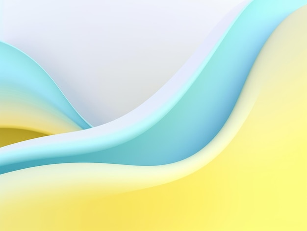 Fondo 3D abstracto de onda azul y amarilla IA generativa