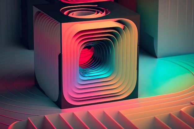 Fondo 3D alto Elevando los sentidos con paletas de colores vivos y audaces Ilustración generada por IA