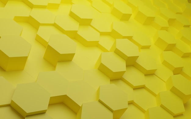 Fondo 3d concepto hexagonal Fondo amarillo