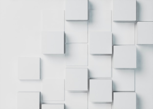 Fondo 3D con cubos blancos