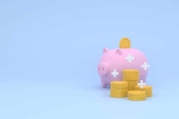 Fondo 3D de diseño de banner de dinero de ahorro