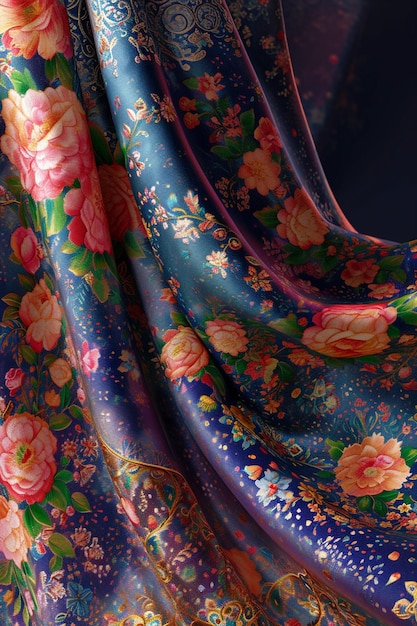 un fondo 3D con elegantes motivos florales y textiles