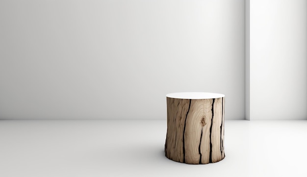 Fondo 3D para exhibir productos modernos de lujo y moda en un podio de madera Ai Generated