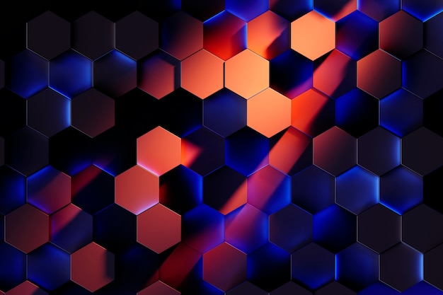 Fondo 3d con formas hexagonales y textura.