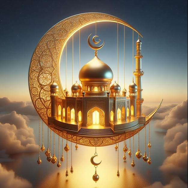 Fondo 3d gratis de ramadán