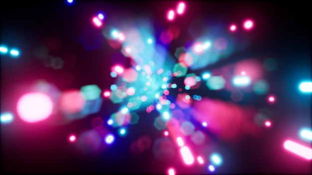 Fondo 3d con partículas brillantes bokeh