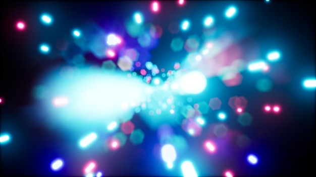 Fondo 3d con partículas brillantes bokeh