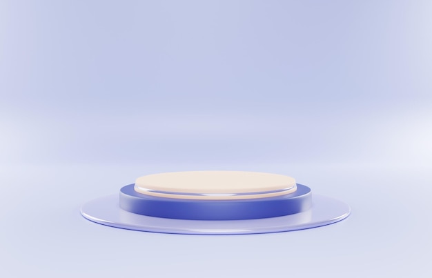 Fondo 3D del podio del producto de color azul geométrico
