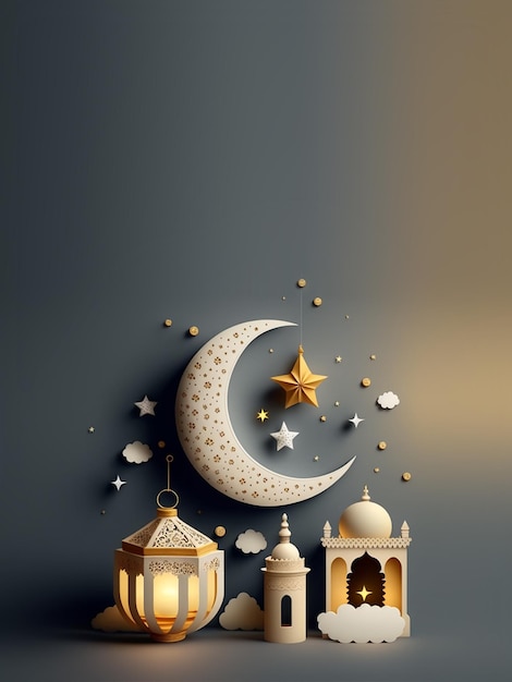 Fondo 3D de vibraciones de Ramadán