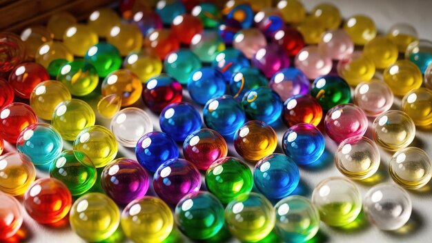 Fondo de abstracción de bolas brillantes de vidrio colorido