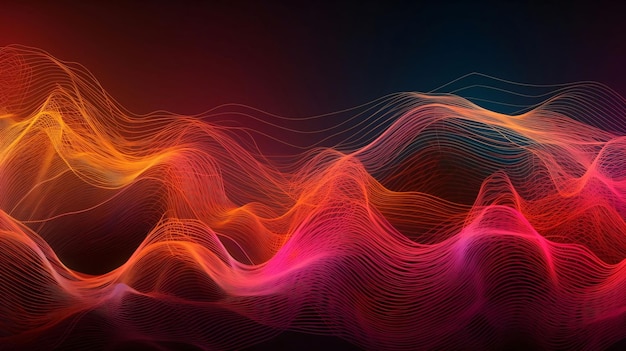 Fondo abstractamente colorido con líneas fluidas Ilustración vectorial Estilo tecnológico futurista
