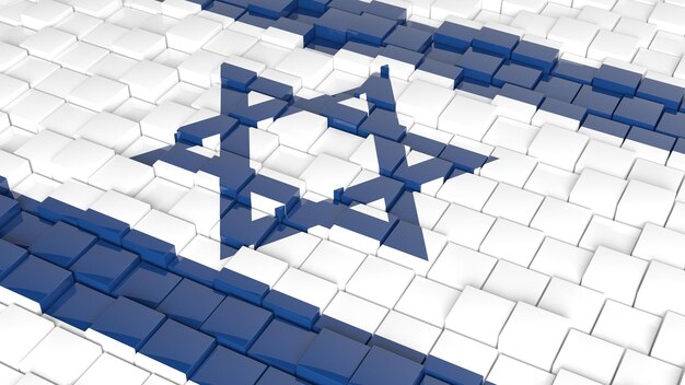 Fondo abstracto 3D con bandera de Israel