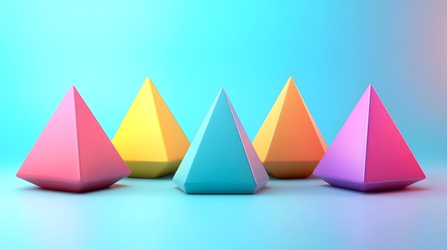 Fondo abstracto en 3D con formas geométricas de colores