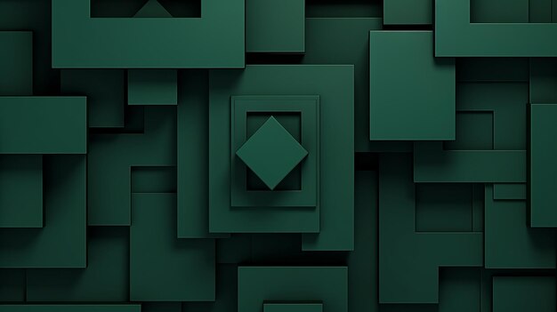 Fondo abstracto 3D con formas de papel verde
