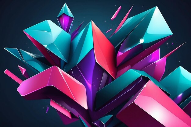 Fondo abstracto 3D futurista brillante con efectos de luz y superficies texturizadas