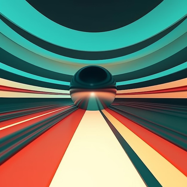 Fondo abstracto 3D futurista retro