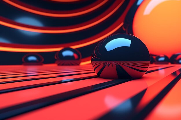 Fondo abstracto 3D futurista retro