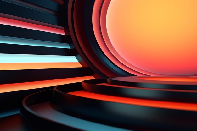 Fondo abstracto 3D futurista retro