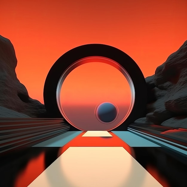 Fondo abstracto 3D futurista retro