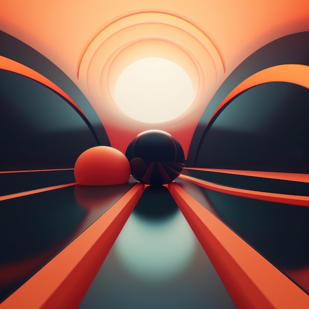 Fondo abstracto 3D futurista retro