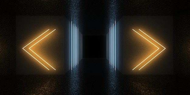 Fondo abstracto 3D con luces de neón.
