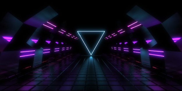 Fondo abstracto 3D con luces de neón