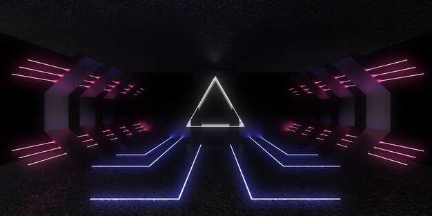 Fondo abstracto 3D con luces de neón