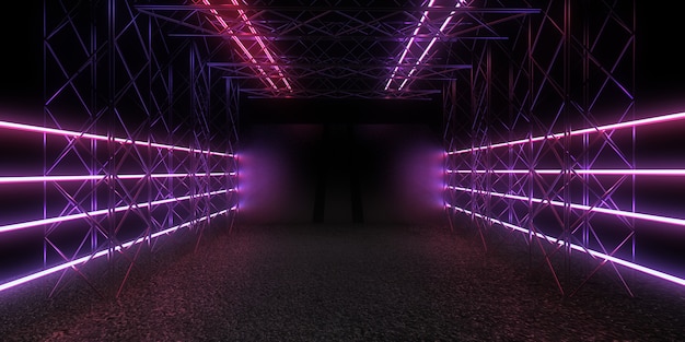 Fondo abstracto 3D con luces de neón